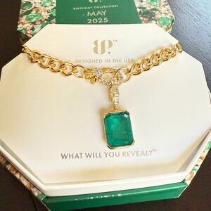 NEW BP May 2025 Necklace NK69580 'Nestled In Nature' Emerald on Gold Plating